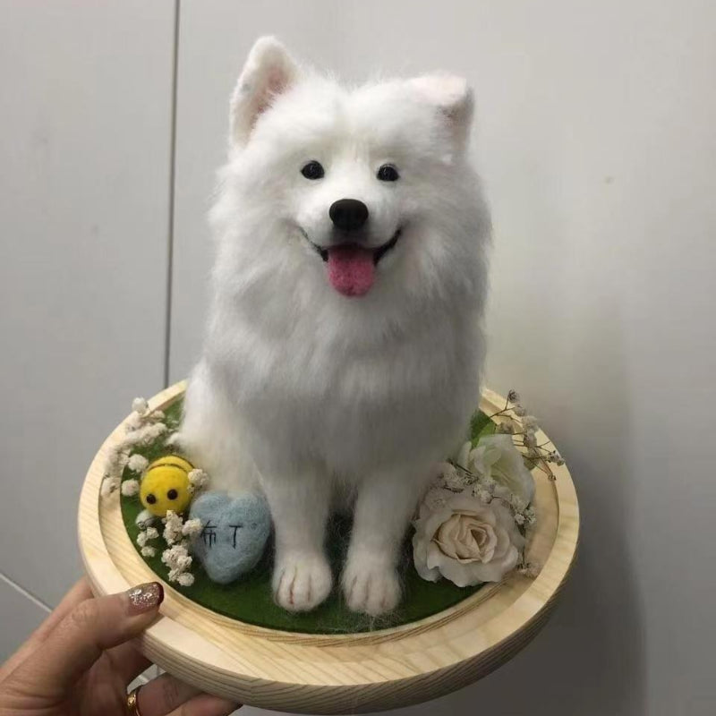 Customized 3D wool needle-punched pet portrait