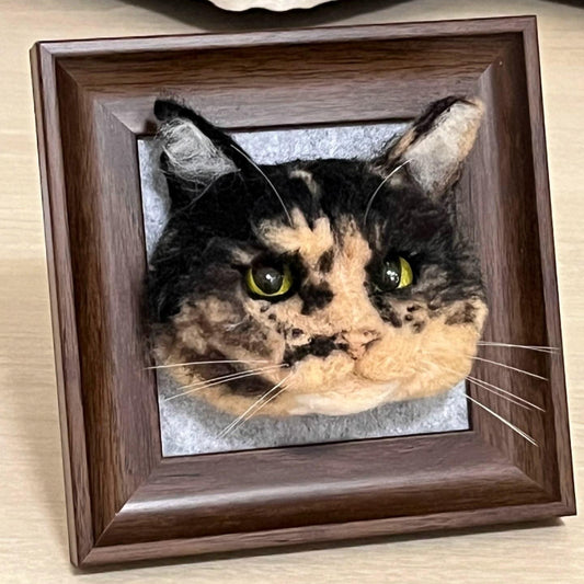 Custom 3D wool needle-punched pet portrait (only head)