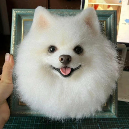 Custom 3D wool needle-punched pet portrait