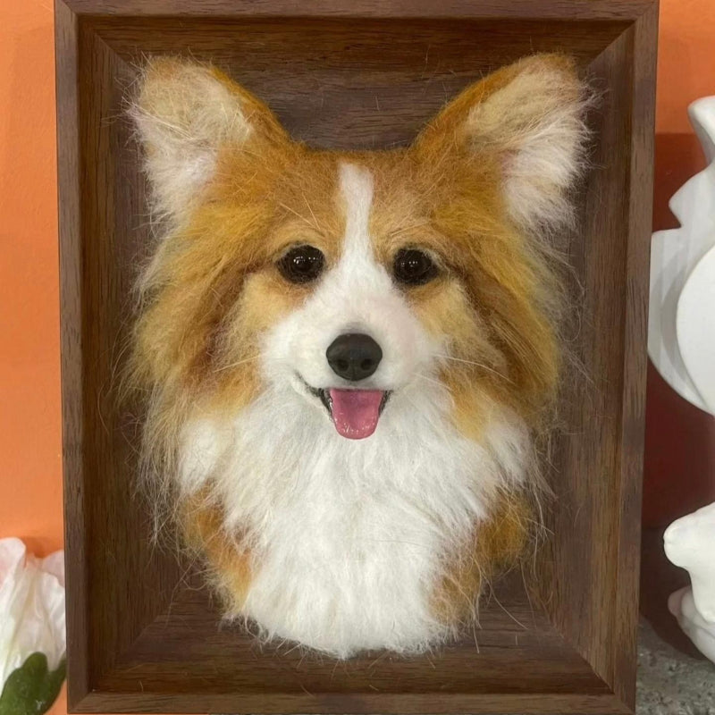 Custom 3D wool needle-punched pet portrait